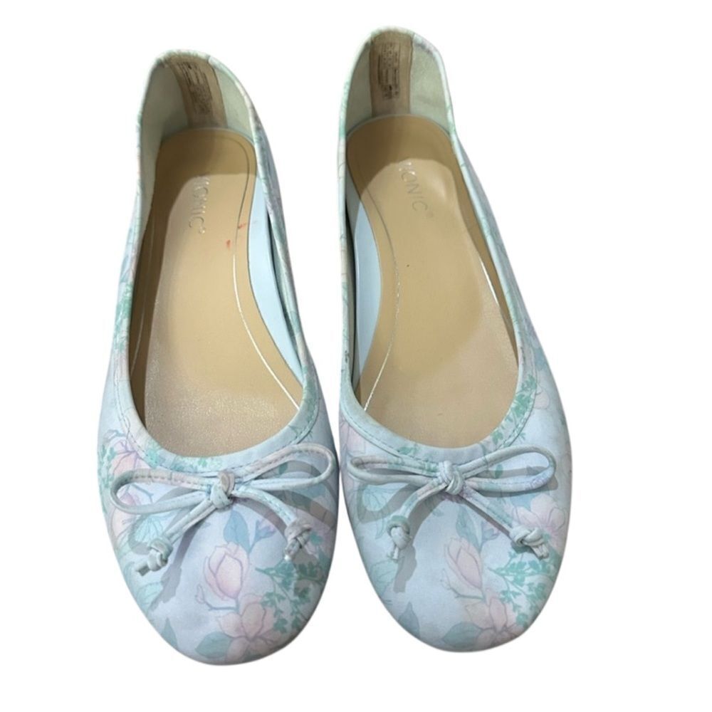 VIONIC Floral Ballet Flats with Bow Accent size 8.5